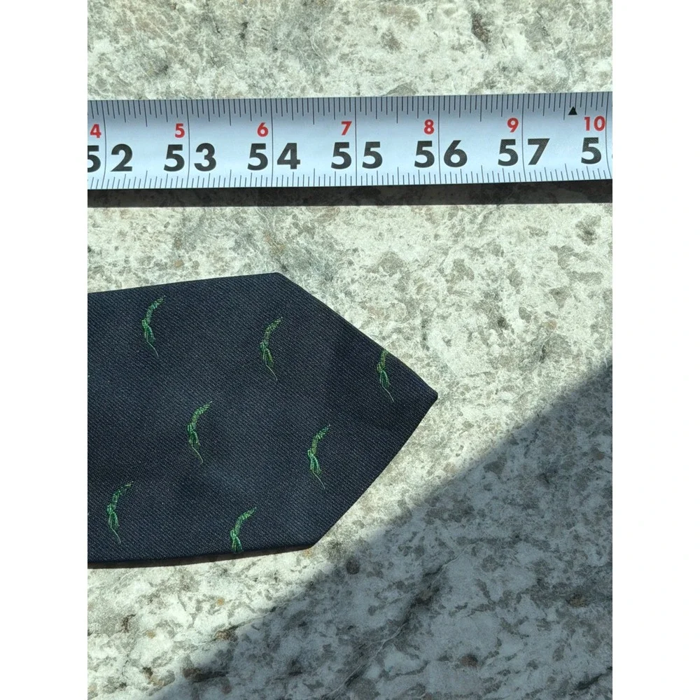 Robert Talbott H Gladstone Mens Navy Blue Green Embroidered Silk Blend Tie 57in